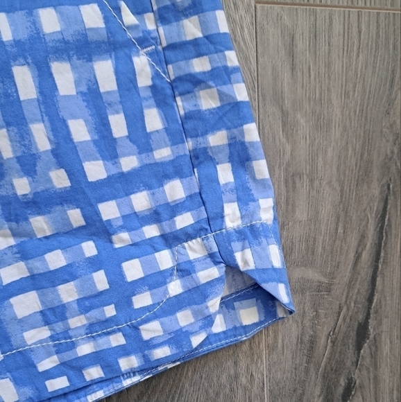 LILY PULITZER blue gingham big check shorts cotton spandex comfy elastic waist S - Picture 3 of 4